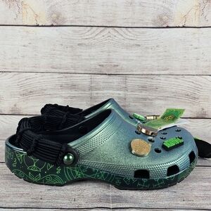 Crocs Wicked Elphaba Glow In The Dark Classic Clogs With Charms Size M12/W13 NEW
